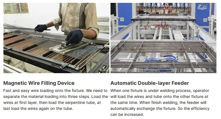 Machine de production de condenseur à tube de réfrigérateur, machine à souder et à flexion 4