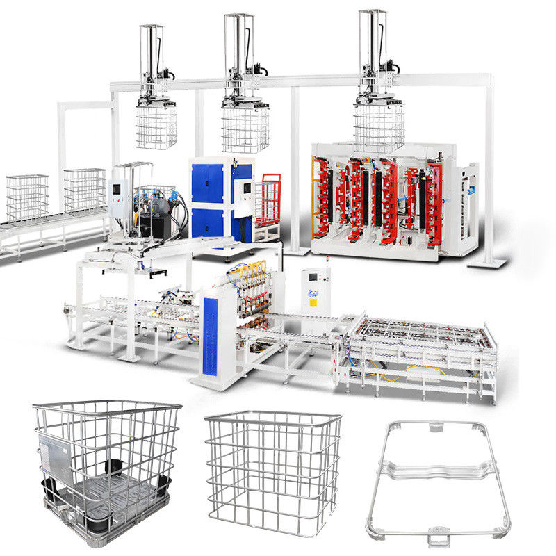 Machine de verrouillage du cadre de cage IBC pour verrouiller les extrémités du cadre du tube