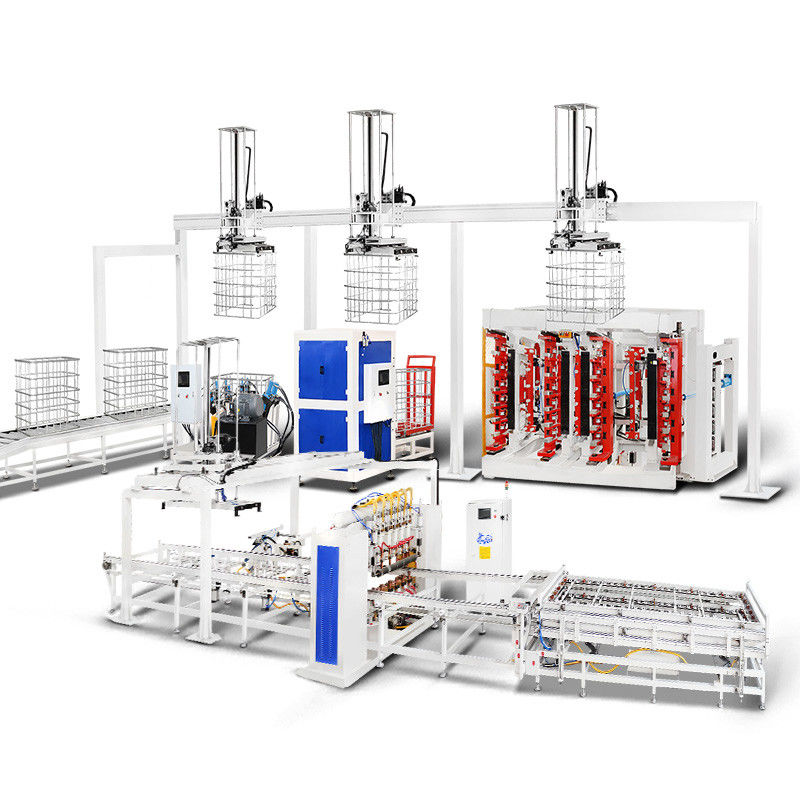 Hwashi Factory IBC Grid, ligne de production de cadre de cage IBC, machine de verrouillage de cadre de cage IBC