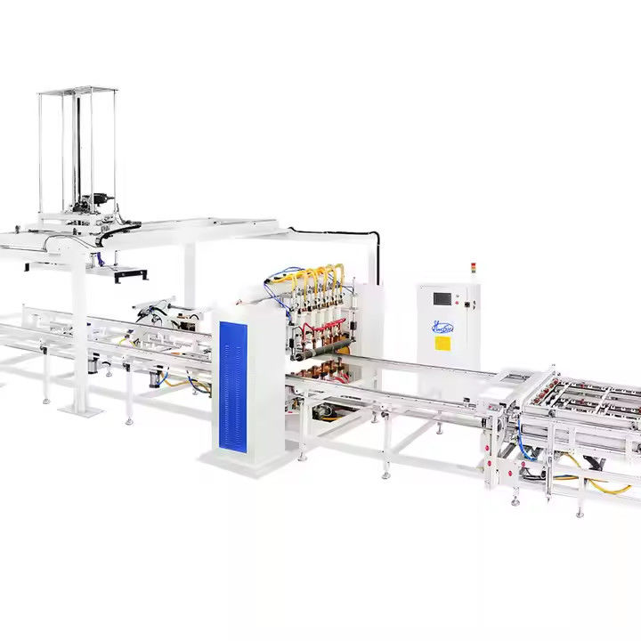 Hwashi IBC cadre de cage machine de soudage automatique ligne de production de déchargement de la maille mécanique bras de base cadre machine de soudage