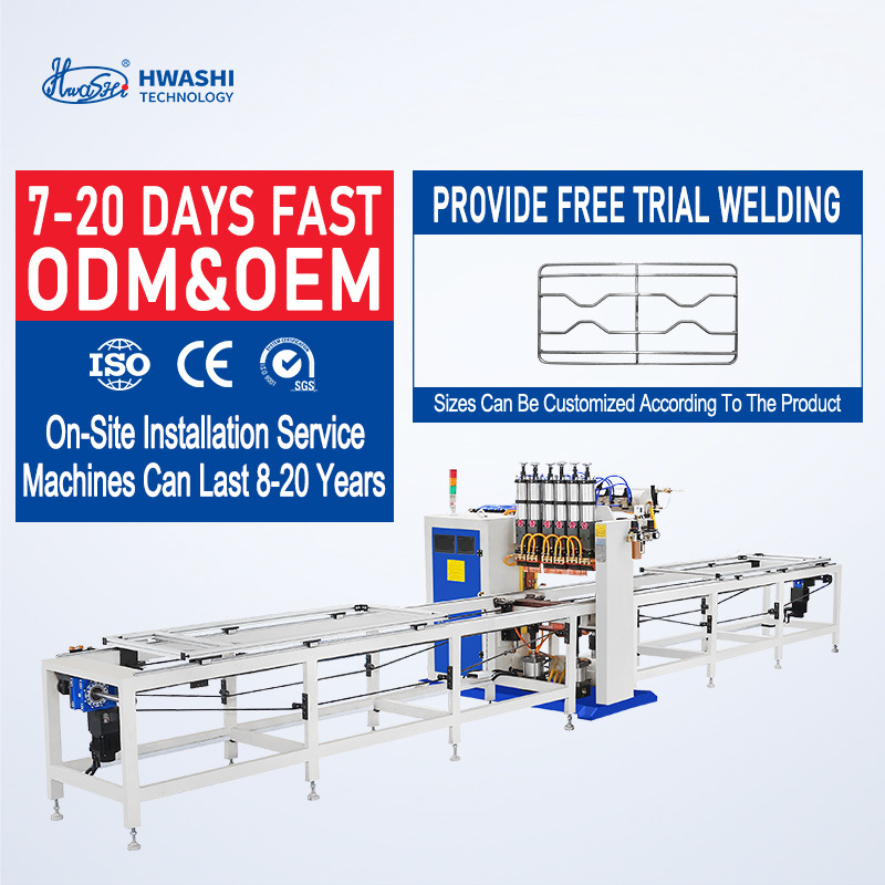 Hwashi CNC Auto Feeder Single Head Oven Racks Welding Machine, Wire Mesh/Kitchen Rack Automatic Wire Mesh Spot Welding Machine
