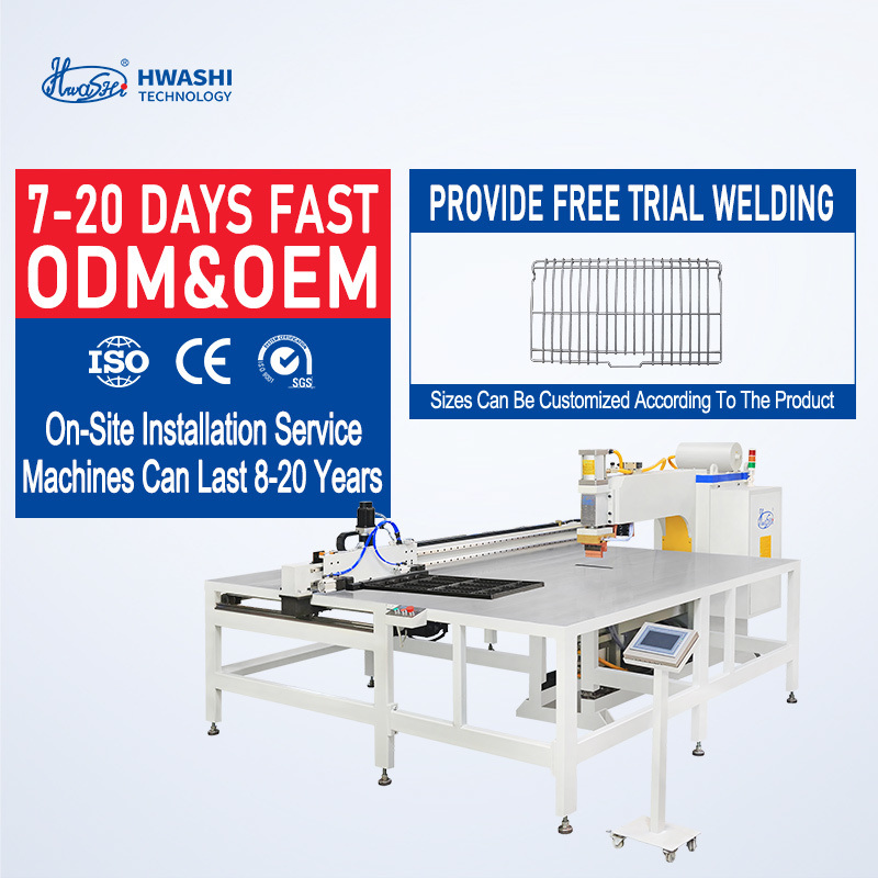 Hwashi CNC Auto Feeder Single Head Oven Racks Welding Machine, Wire Mesh/Kitchen Rack Automatic Wire Mesh Spot Welding Machine