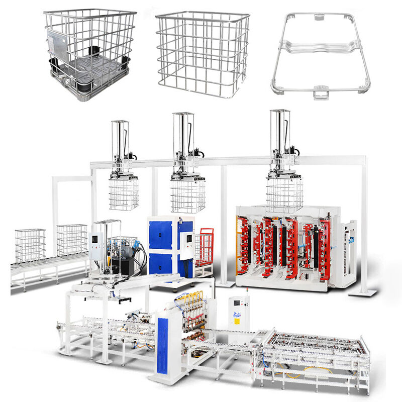 Machine de production de cages IBC entièrement automatisée avec 80 cages par heure, ingénierie de précision et certification CE/CCC