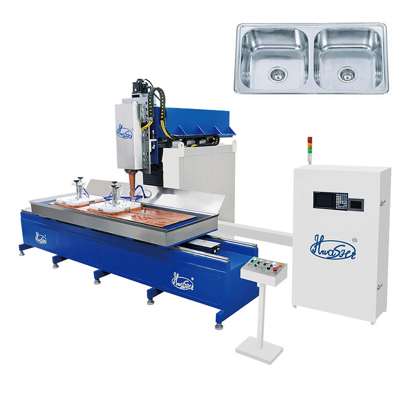 Machine à souder les joints d'évier Hwashi Inox SS304 CNC à 3 axes avec une capacité nominale de 160 kVA et certification CE/CCC/ISO
