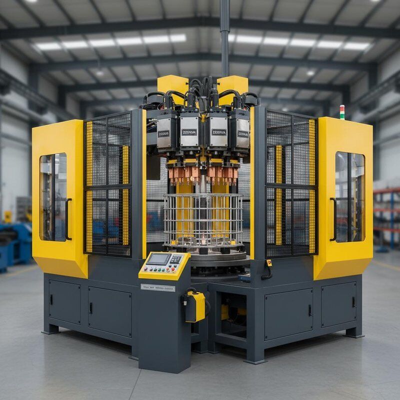 Machine à souder pour cages de IBC avec protection et puissance de soudage de 225 KVA, conçue pour les tâches de soudage intensives